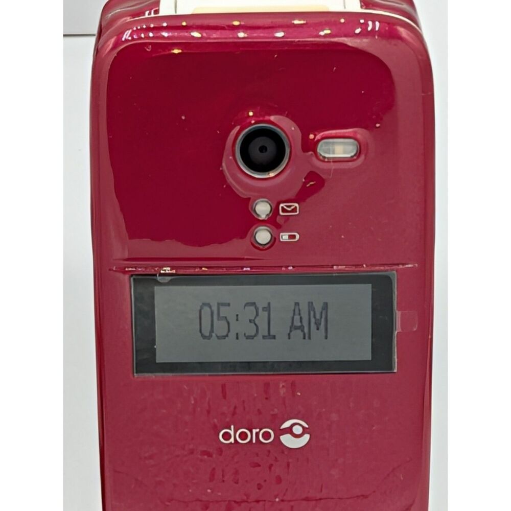 Doro PhoneEasy 626 Consumer Cellular Burgandy Like New in Box w Charger & Cords